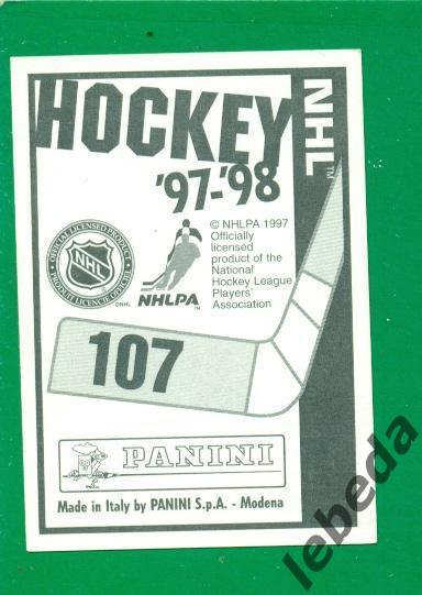 Наклейка PANINI.(HXL) - Хоккей -1997 / 1998 г. №№ 107. / Джон Куллен / 1