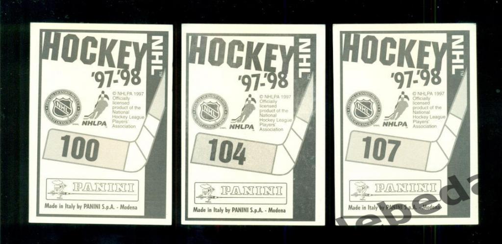 Наклейка PANINI.(HXL) - Хоккей -1997 / 1998 г. №№ 107. / Джон Куллен / 3
