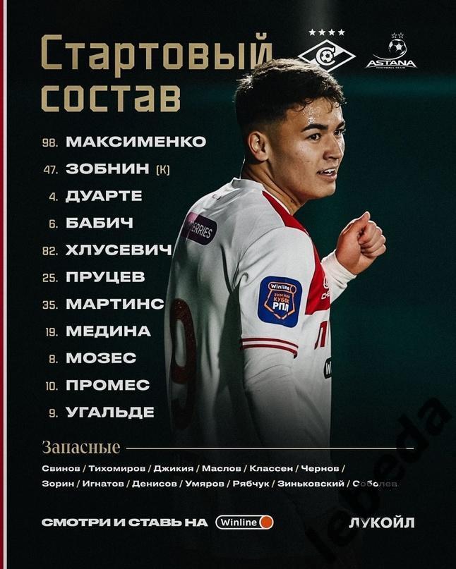 Спартак Москва - Астана - 2024 год. (24.02.24.) Товарищеская. 2