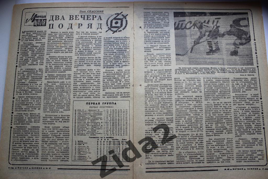 Чемпионат СССР по хоккею. 1969 г. (Футбол-Хоккей). Обзор.