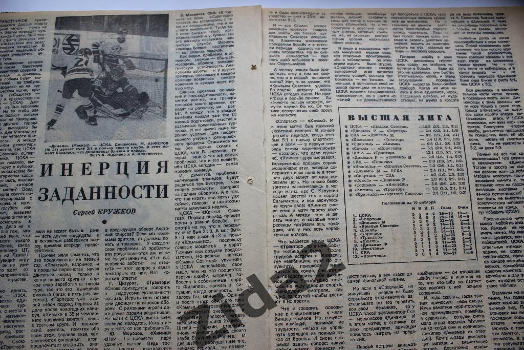 Чемпионат СССР по хоккею .1981 г. Обзор. (Футбол-Хоккей).