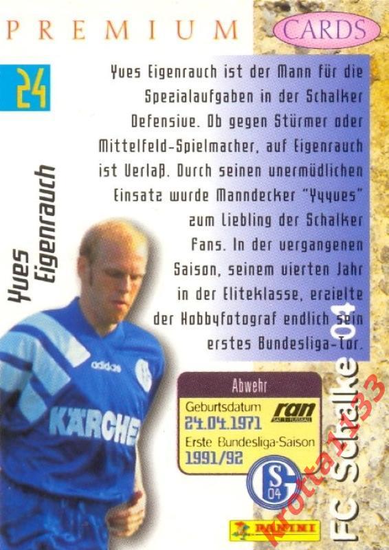 Yves Eigenrauch FC Schalke 04 PANINI Bundesliga Premium 1995-1996 1