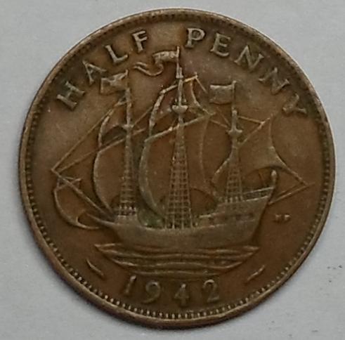 Half penny 1942 год 1