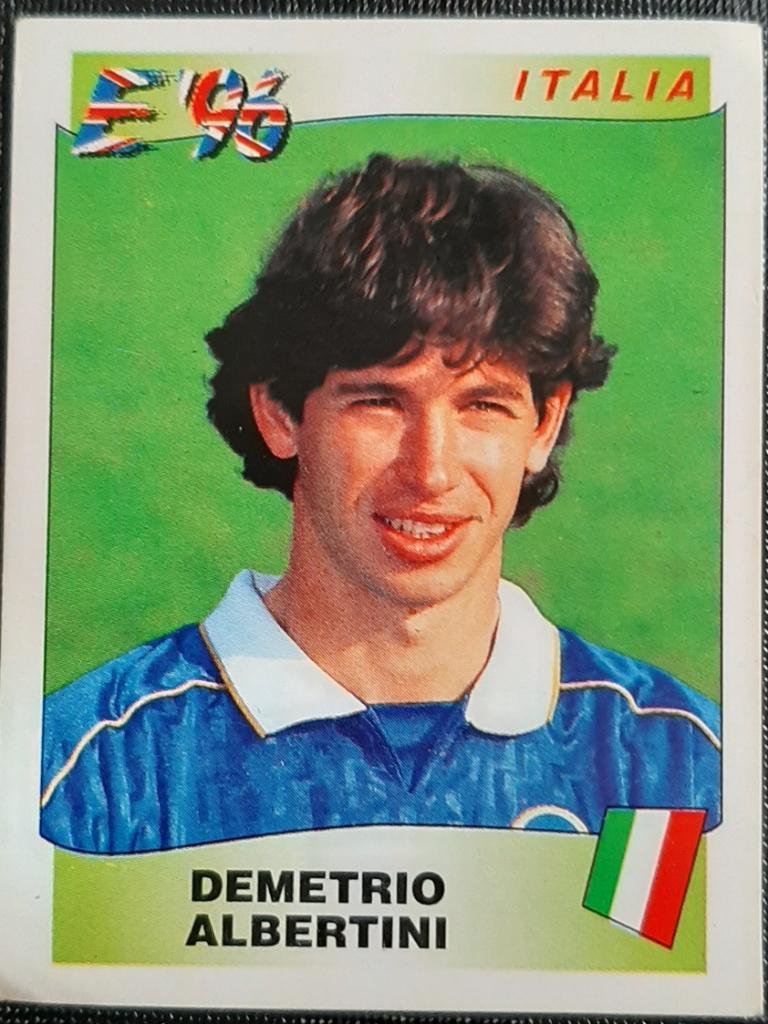 Наклейка Panini #245 Demetrio Albertini Италия Евро 1996