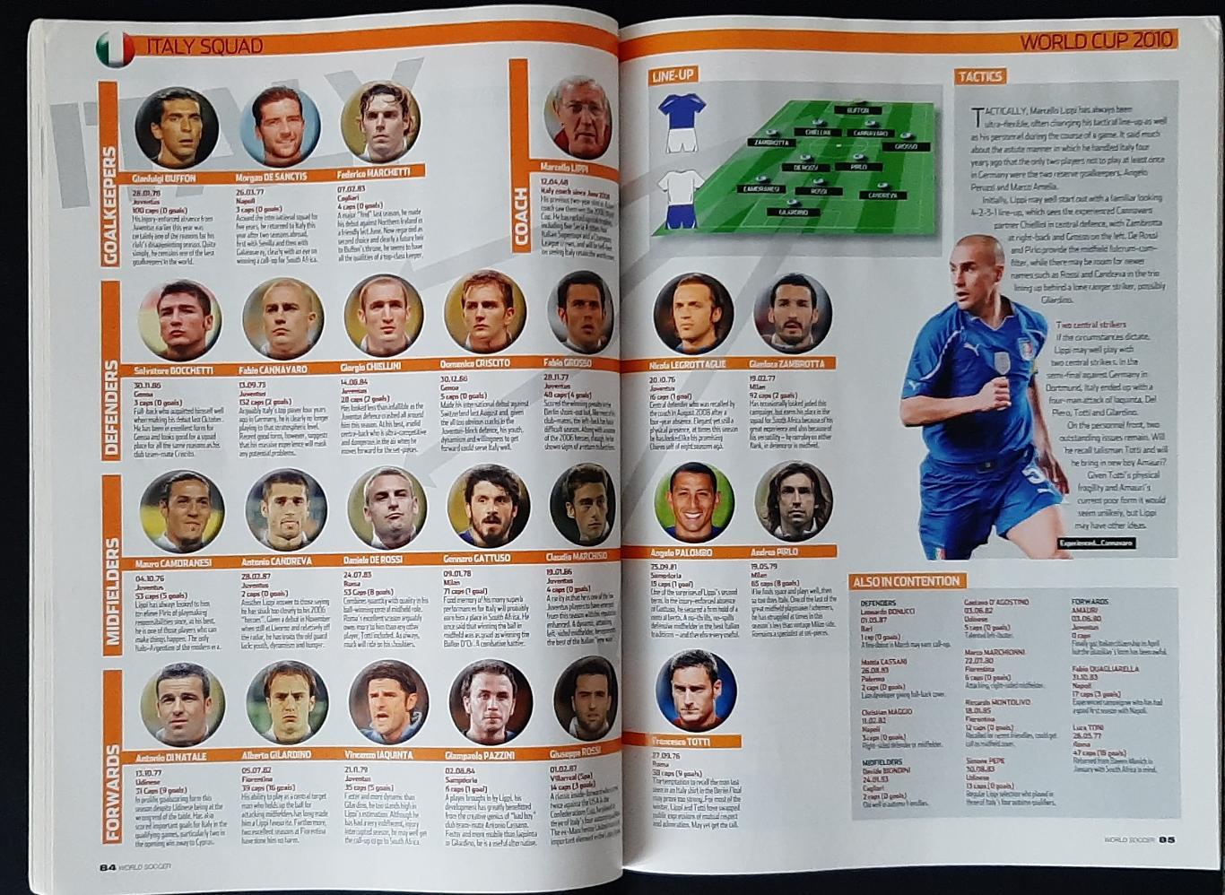 Журнал World soccer 2010 Представлення команд до чемпіонату світу 6