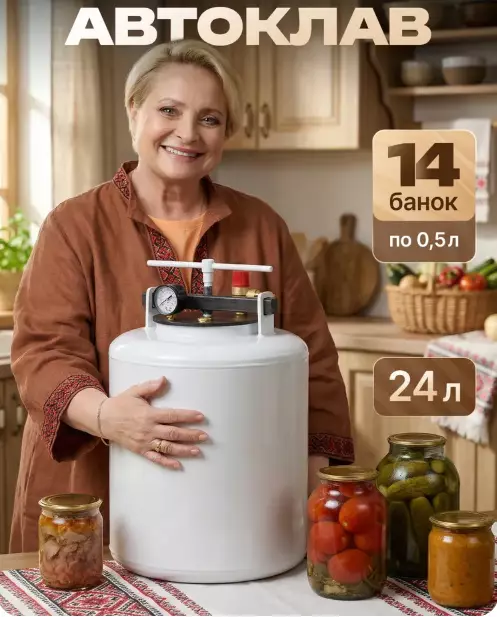 Автоклав . Новый . 24 литра. на 14 банок 0,5л. 1