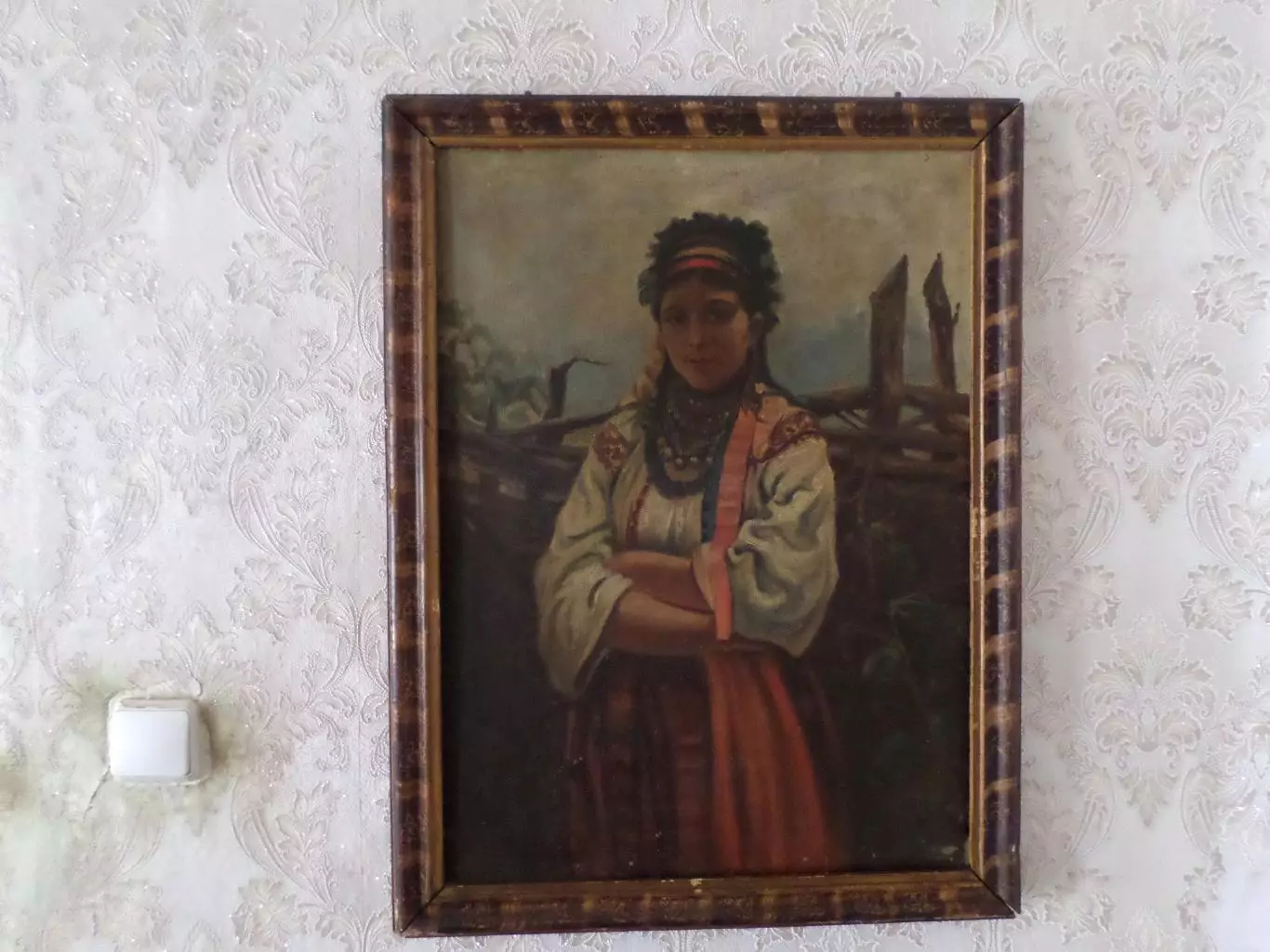Старая картина Украинка. Масло, холст. 1960 год. 2