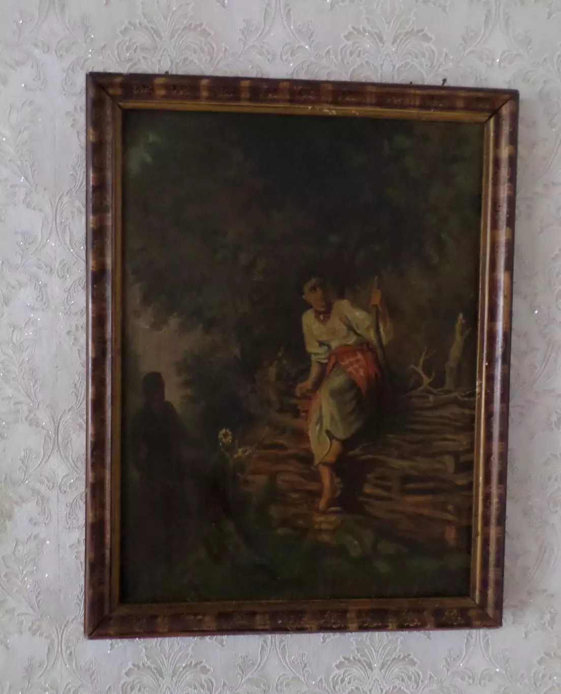 Старая картина На свидание. Масло, холст. 1960 год. 2