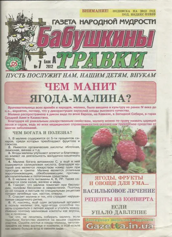 Газета Бабушкины травки. Кировоград. Украина. № 8