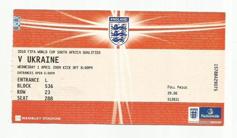 Англия - Украина -2009г.