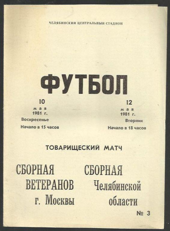 Тов. матч. сборная Челябинской обл. - сборная ветеранов Москвы - 81.