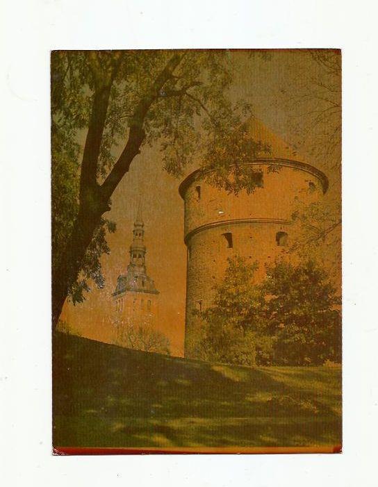 Открытка. Шпиль башни церковь Нигулисте. Таллин. Эстония. 1977 г.