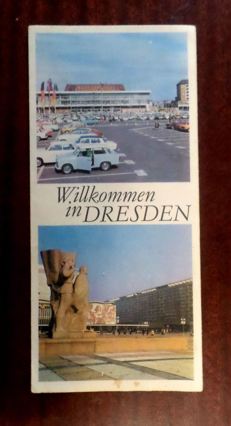 Добро пожаловать в Дрезден. ГДР. Путеводитель. Карта - схема. Издано в ГДР. 1970