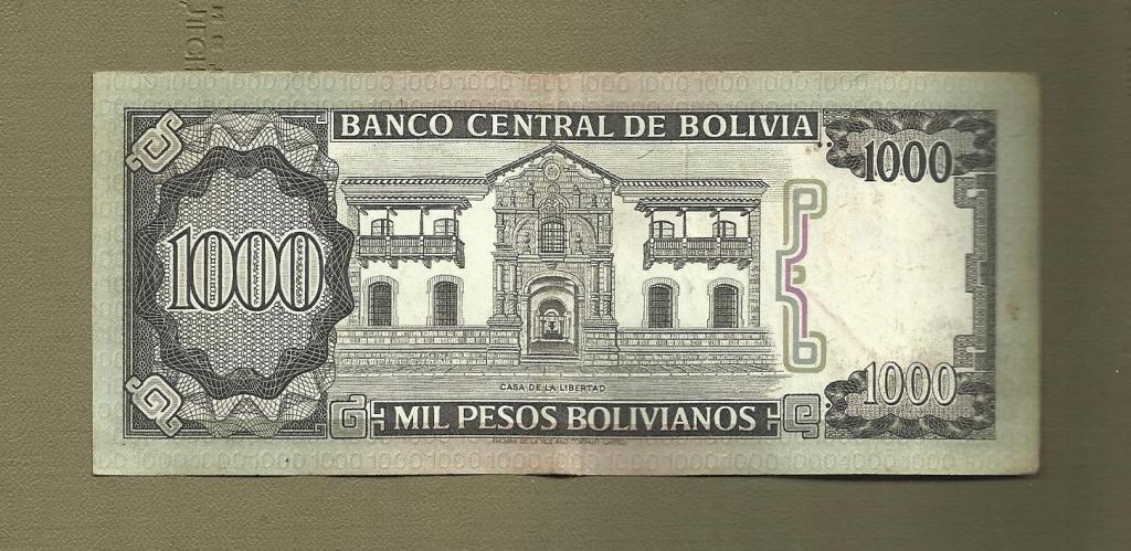 Боливия 1000 песо 1982 год 1