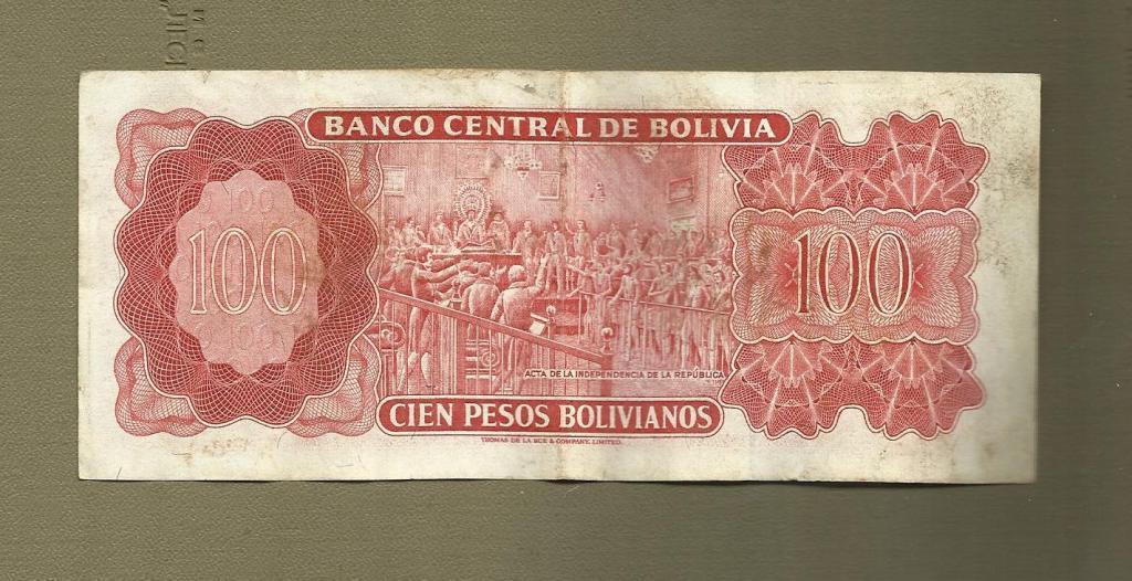 Боливия 100 песо 1962 год 1