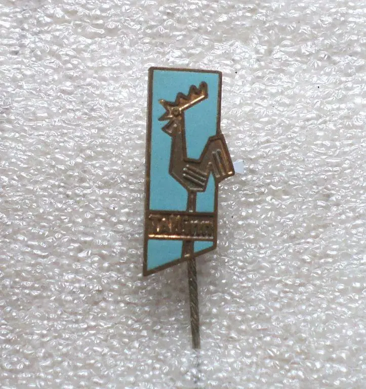 Таллинн. Флюгер петушок. Эстония. тяжелый, горячая эмаль. голубой разновид.