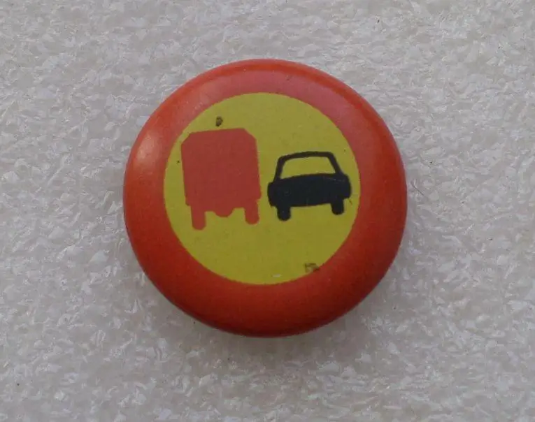 Знак Обгон запрещен. Жесть. Эстония. Эстонская ССР, 60 -70-е годы.