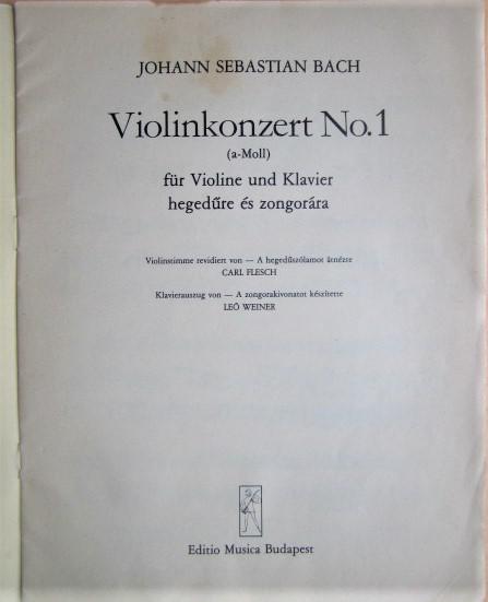 Violinkonzert № 1 (a-Moll). Fur Violine und Klavier hegedure es zongorara. 1