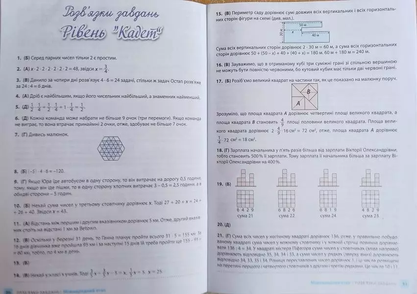 Міжнародний математичний конкурс «Кенгуру» 2019-2020 навчальний рік. 2