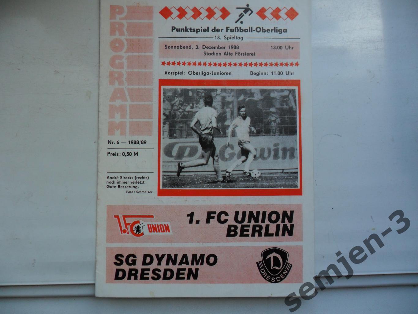 UNION BERLIN - DYNAMO DRESDEN, 03.12.1988