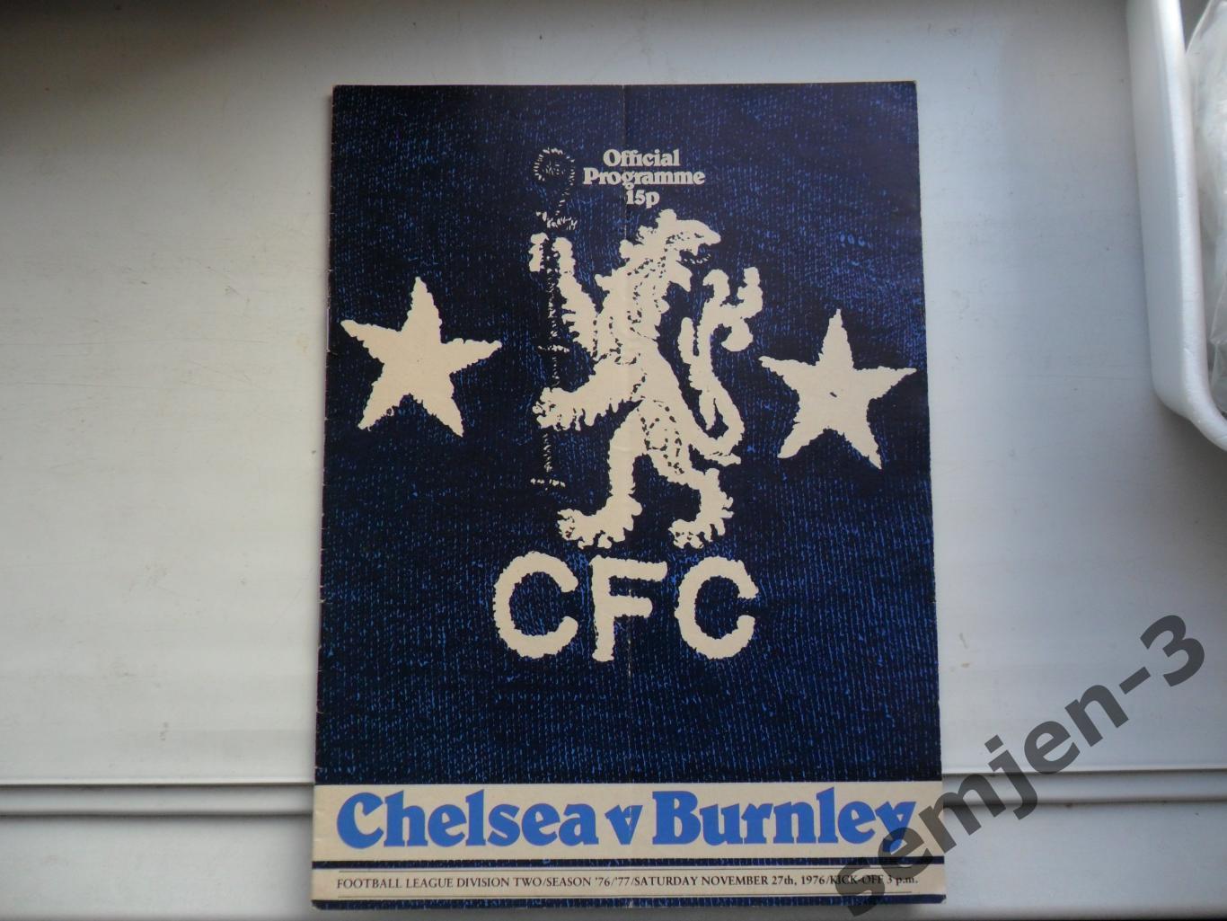 CHELSEA - BURNLEY, 27/11/1976