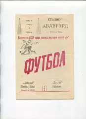 Програма Авангард Жовті Води - Шахтар Кадіївка - 04.08.1962