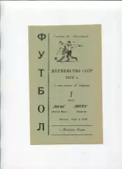 Програма Авангард Жовті Води - Авангард Ровеньки - 07.07.1970