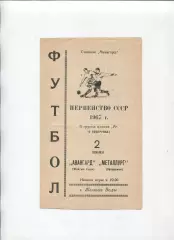 Програма Авангард Жовті Води - Металург Запоріжжя - 02.06.1967
