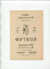Програма Авангард Жовті Води - Азовсталь Жданов/Маріуполь - 19.06.1963