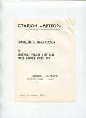 Програма Дніпро Дніпропетровськ - Карпати Львів - 18.10.1993