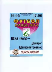 Програма ЦСКА Київ - Дніпро Дніпропетровськ - 16.05.1997