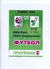 Програма ЦСКА Київ - Таврія Сімферополь - 31.08.1997