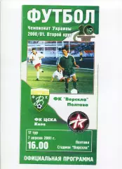Програма Ворскла Полтава - ЦСКА Київ - 07.04.2001