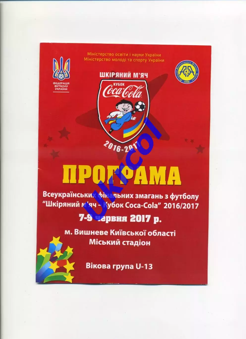 Програма Всеукраїнський турнір Шкіряний м'яч - вікова група U-13 - 2017 Вишневе