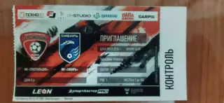 Билет Текстильщик Иваново - Сибирь Новосибирск 08.03.2026