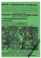 Горпищекомбинат Рязань - Кооператор Вичуга 12.05.2002 кубок Золотое кольцо