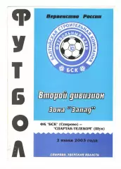 БСК Спирово - Спартак-Телеком Шуя 02.06.2003