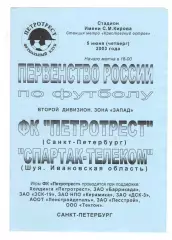 Петротрест Санкт-Петербург - Спартак-Телеком Шуя 05.06.2003
