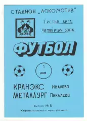 Кранэкс Иваново - Металлург Пикалево 01.07.1995.