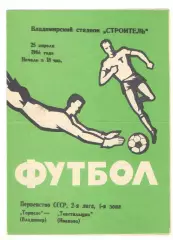 Торпедо Владимир - Текстильщик Иваново 25.04.1986