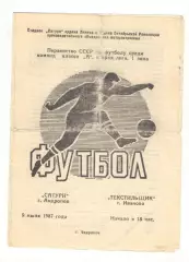 Сатурн Андропов - Текстильщик Иваново 09.06.1987