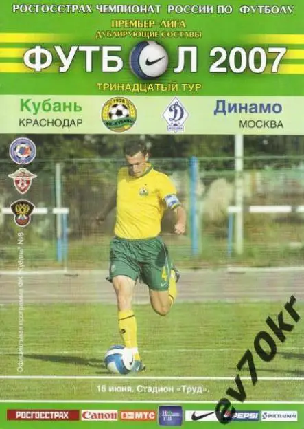 Кубань Краснодар - Динамо Москва 2007 (дубль)