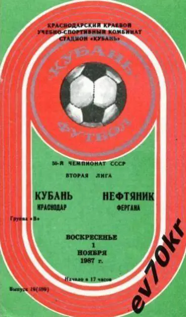 Кубань Краснодар - Нефтяник Фергана 1987 (переходный турнир)