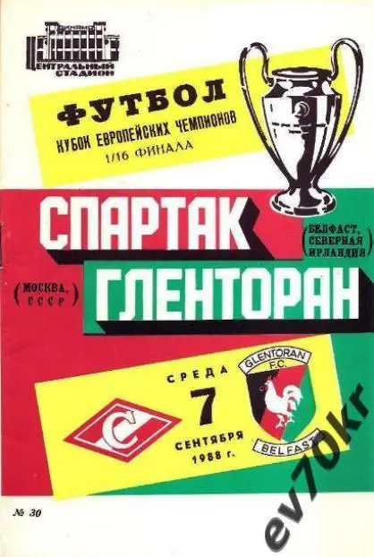 Спартак Москва - Гленторан Белфаст 1988