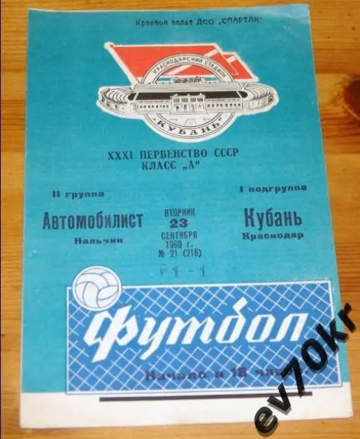 Кубань Краснодар - Автомобилист Нальчик 1969