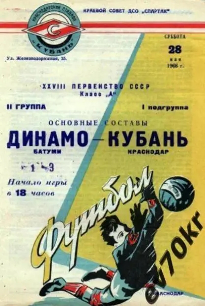 Кубань Краснодар - Динамо Батуми 1966