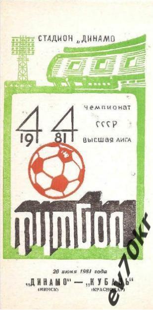 Динамо Минск - Кубань Краснодар 1981
