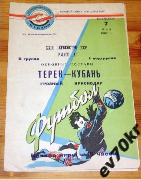 Кубань Краснодар - Терек Грозный 1967