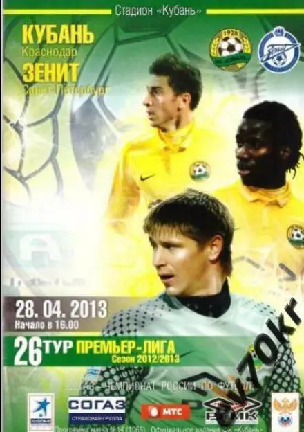 Кубань Краснодар - Зенит Санкт-Петербург 2013