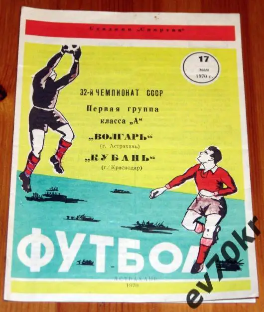 Волгарь Астрахань - Кубань Краснодар 1970